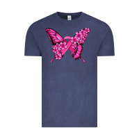 Vintage Denim pink ribbon breast cancer butterfly Vintage Tee - Jasminsmagicworld
