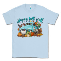 Dusty Blue Happy Fall Y'all Classic Tee - LillyAllenDesigns