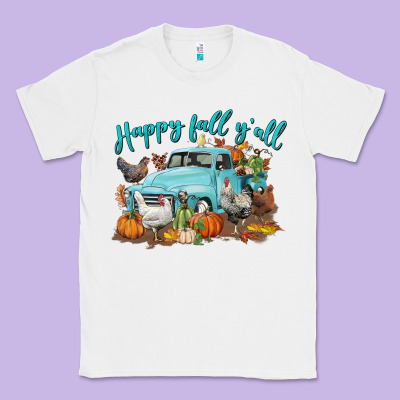 Happy Fall Y'all Classic Tee Designed By Lillyallendesigns