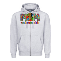 Heather Grey empowering autism mom life Zipper Hoodie - LillyAllenDesigns