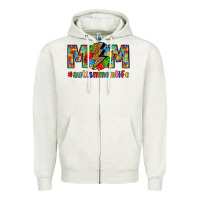 Oatmeal Heather empowering autism mom life Zipper Hoodie - LillyAllenDesigns