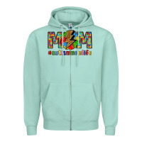 Seafoam empowering autism mom life Zipper Hoodie - LillyAllenDesigns