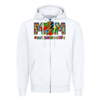 White empowering autism mom life Zipper Hoodie - LillyAllenDesigns