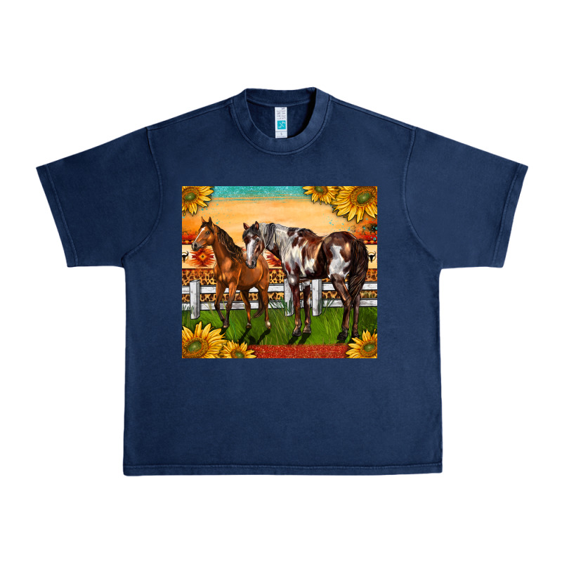 Western Ranch Horses Urban Heavy Tee by LillyAllenDesigns | Teevron