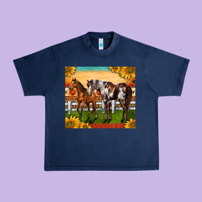 Western Ranch Horses Urban Heavy Tee Designed By Lillyallendesigns