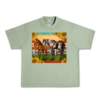 Oil Green Western Ranch Horses Urban Heavy Tee - LillyAllenDesigns