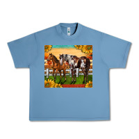 Pebble Blue Western Ranch Horses Urban Heavy Tee - LillyAllenDesigns