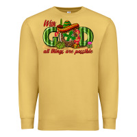 Antique Gold With God All Things Are Possible Mexico Premium Sweatshirt - texasbilliewilder