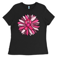 Breast Awareness Cancer Pink Sunflower Ladies Tee | Teevron