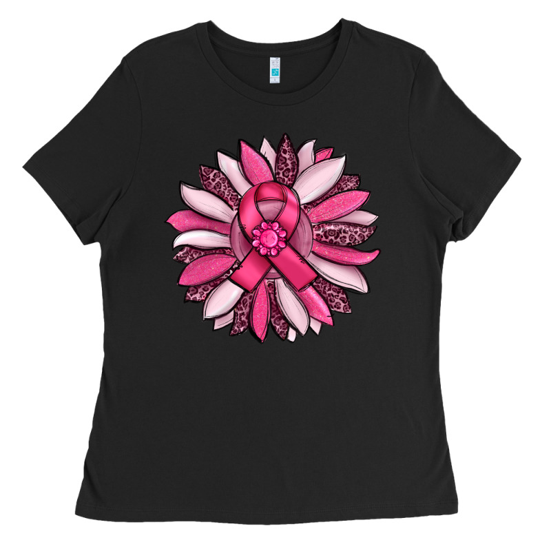 Breast Awareness Cancer Pink Sunflower Ladies Tee by RanaPortraitStore | Teevron
