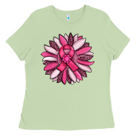 Matcha breast awareness cancer pink sunflower Ladies Tee - RanaPortraitStore