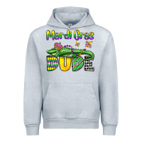 Heather Grey mardi gras dude alligator olivia Urban Hoodie - OliviaCreatesArt