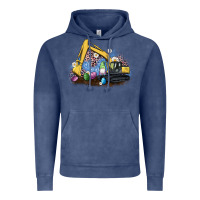 Vintage Denim easter excavator gnome egg leopard Vintage Hoodie - Artiststas