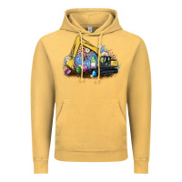 Vintage Mustard easter excavator gnome egg leopard Vintage Hoodie - Artiststas