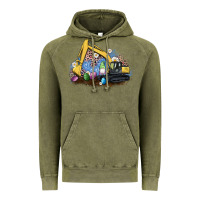 Vintage Olive easter excavator gnome egg leopard Vintage Hoodie - Artiststas