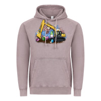 Vintage Zinc easter excavator gnome egg leopard Vintage Hoodie - Artiststas