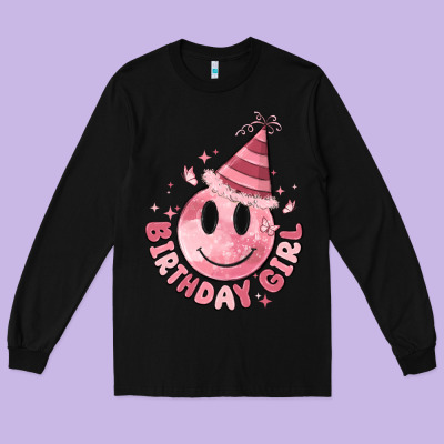 Birthday Girl Long Sleeve Tee Designed By Maliassmallbusiness