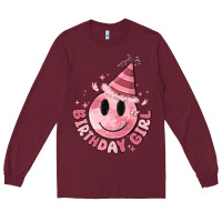Burgundy birthday girl Long Sleeve Tee - MaliasSmallBusiness