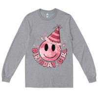 Heather Grey birthday girl Long Sleeve Tee - MaliasSmallBusiness