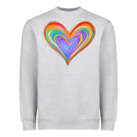 Heather Grey Watercolor Pride Heart Heavyweight Sweatshirt - Jasminsmagicworld