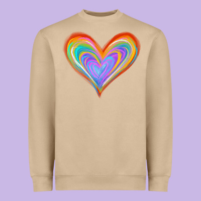 Watercolor Pride Heart Heavyweight Sweatshirt Designed By Jasminsmagicworld