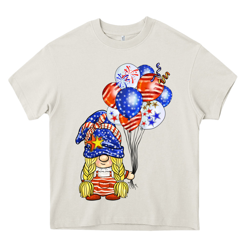 Patriotic Gnome Balloon Heavy Core Tee by BarkalooDesign | Teevron