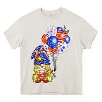 Cream patriotic gnome balloon Heavy Core Tee - BarkalooDesign