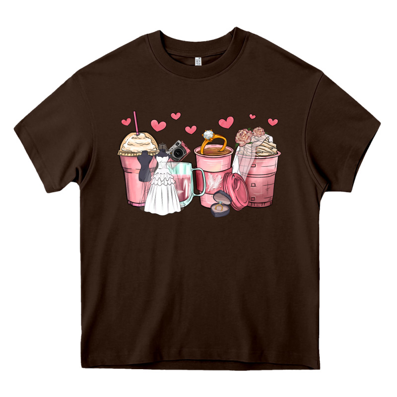 Wedding Bride Coffee Cups Heavy Core Tee by Zillion Design Studio | Teevron