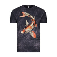 Cloud Black Koi Fish Vintage Tee - LillyAllenDesigns