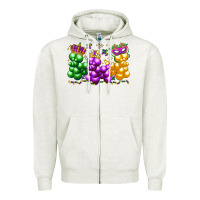 Mardi Gras Bead Dogs Zipper Hoodie | Teevron