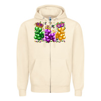 Sandshell mardi gras bead dogs Zipper Hoodie - LillyAllenDesigns