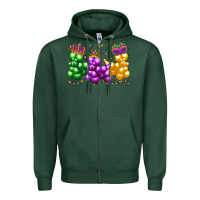 Sports Green mardi gras bead dogs Zipper Hoodie - LillyAllenDesigns