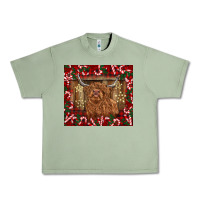 Oil Green Christmas highland cow with candy canes Urban Heavy Tee - BarkalooDesign