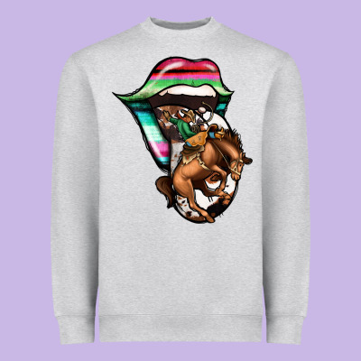 Serape Cowboy Tongue Heavyweight Sweatshirt Designed By Jasminsmagicworld