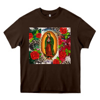 Chocolate Brown Lady of Guadalupe Heavy Core Tee - CTS Tumbler Store