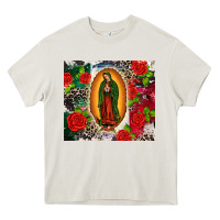 Cream Lady of Guadalupe Heavy Core Tee - CTS Tumbler Store