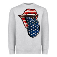 Heather Grey America 4th Of July Tongue Heavyweight Sweatshirt - Jasminsmagicworld