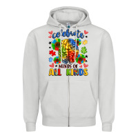 Dove Grey celebrate neurodiversity Zipper Hoodie - LillyAllenDesigns