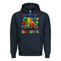 Navy celebrate neurodiversity Zipper Hoodie - LillyAllenDesigns