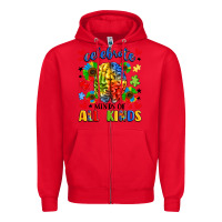 Red celebrate neurodiversity Zipper Hoodie - LillyAllenDesigns