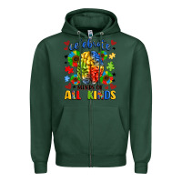 Sports Green celebrate neurodiversity Zipper Hoodie - LillyAllenDesigns
