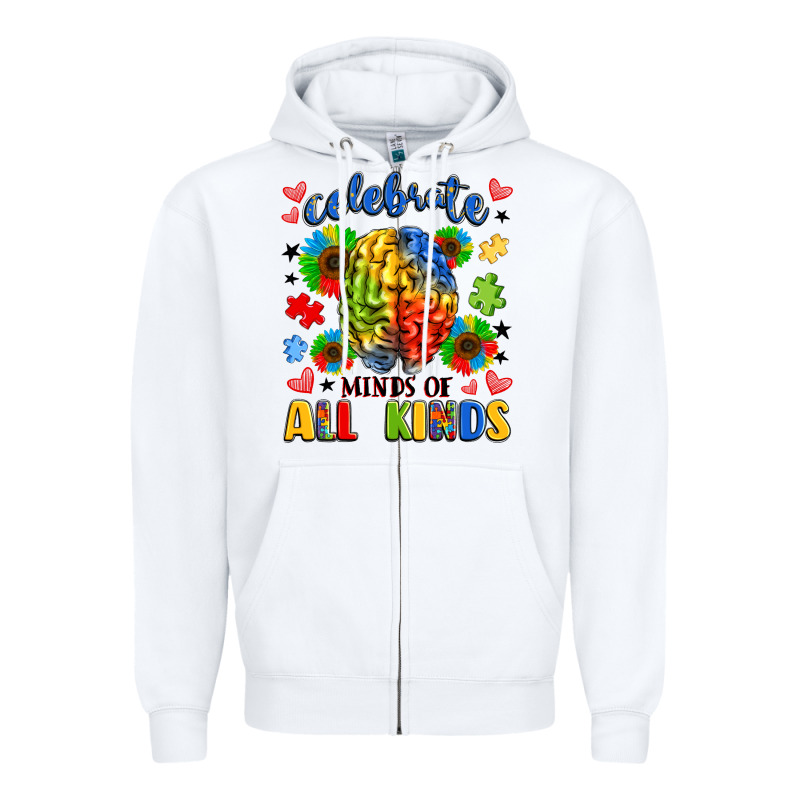 Celebrate Neurodiversity Zipper Hoodie by LillyAllenDesigns | Teevron
