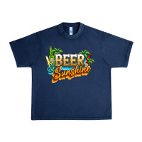 Navy Beer and sunshine Urban Heavy Tee - NancyCooperArtShop