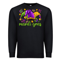 Black Mardi Gras with jester Premium Sweatshirt - NancyCooperArtShop