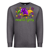 Charcoal Heather Mardi Gras with jester Premium Sweatshirt - NancyCooperArtShop