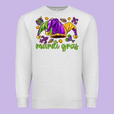 Mardi Gras With Jester Premium Sweatshirt Designed By Nancycooperartshop
