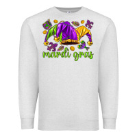 Oatmeal Heather Mardi Gras with jester Premium Sweatshirt - NancyCooperArtShop