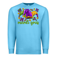 Ocean Blue Mardi Gras with jester Premium Sweatshirt - NancyCooperArtShop