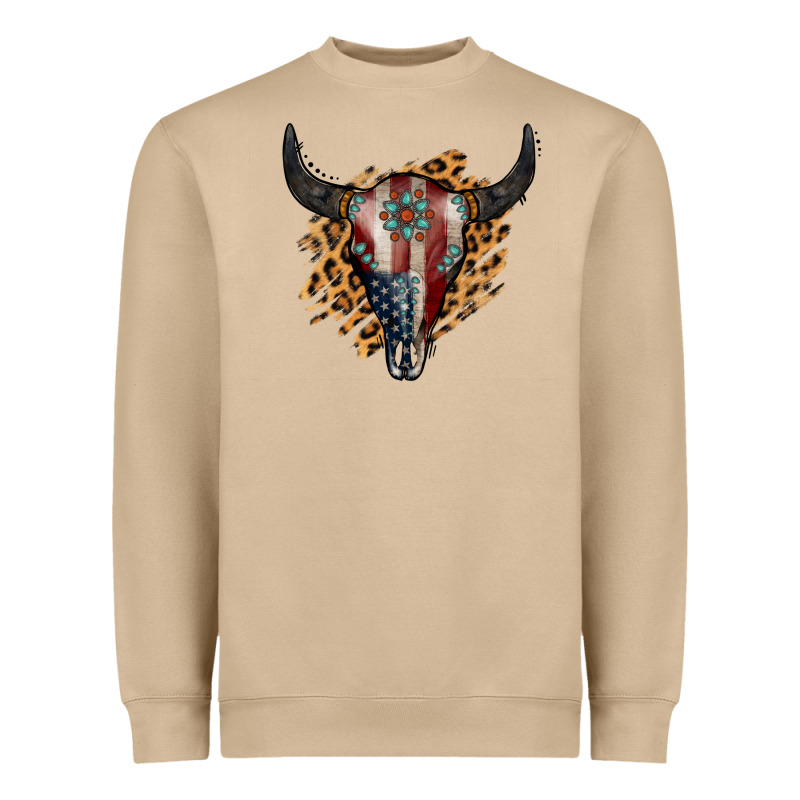 American Bull Skull Heavyweight Sweatshirt by Jasminsmagicworld | Teevron