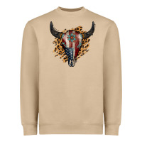 Mushroom American Bull Skull Heavyweight Sweatshirt - Jasminsmagicworld